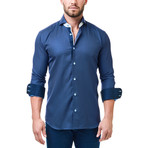 Wall Street Diamond Dress Shirt // Blue (XL)