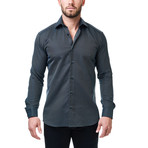 Luxor Getzner Dress Shirt // Black + Turquoise (L)