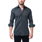 Luxor Getzner Dress Shirt // Black + Turquoise (M)