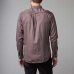 Button Collar Jaspe Shirt // Burgundy (S)