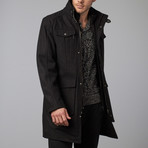 Funnel Neck Wool Jacket // Black (S)