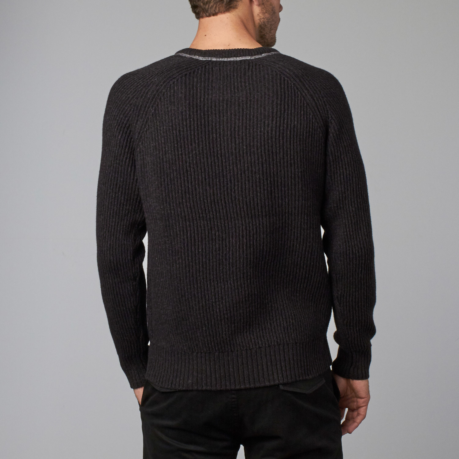 Two-Button Pullover Sweater // Charcoal (XL) - Private Member - Touch ...