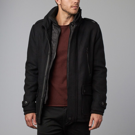 Multilayer Wool Jacket // Black (S)