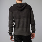 Hooded Zip-Up Sweater // Black (L)