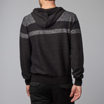 Hooded Zip-Up Sweater // Charcoal (XL)
