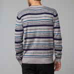 V-Neck Button Sweater // Grey (2XL)