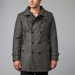 Double Breasted Wool Jacket // Charcoal (M)