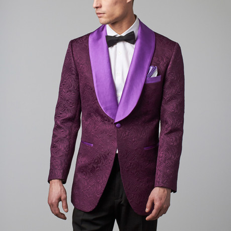 Paisely Dinner Jacket + Pocket Square //  Midnight + White (US: 36S)