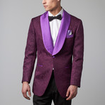 Paisely Dinner Jacket + Pocket Square //  Midnight + White (US: 38L)