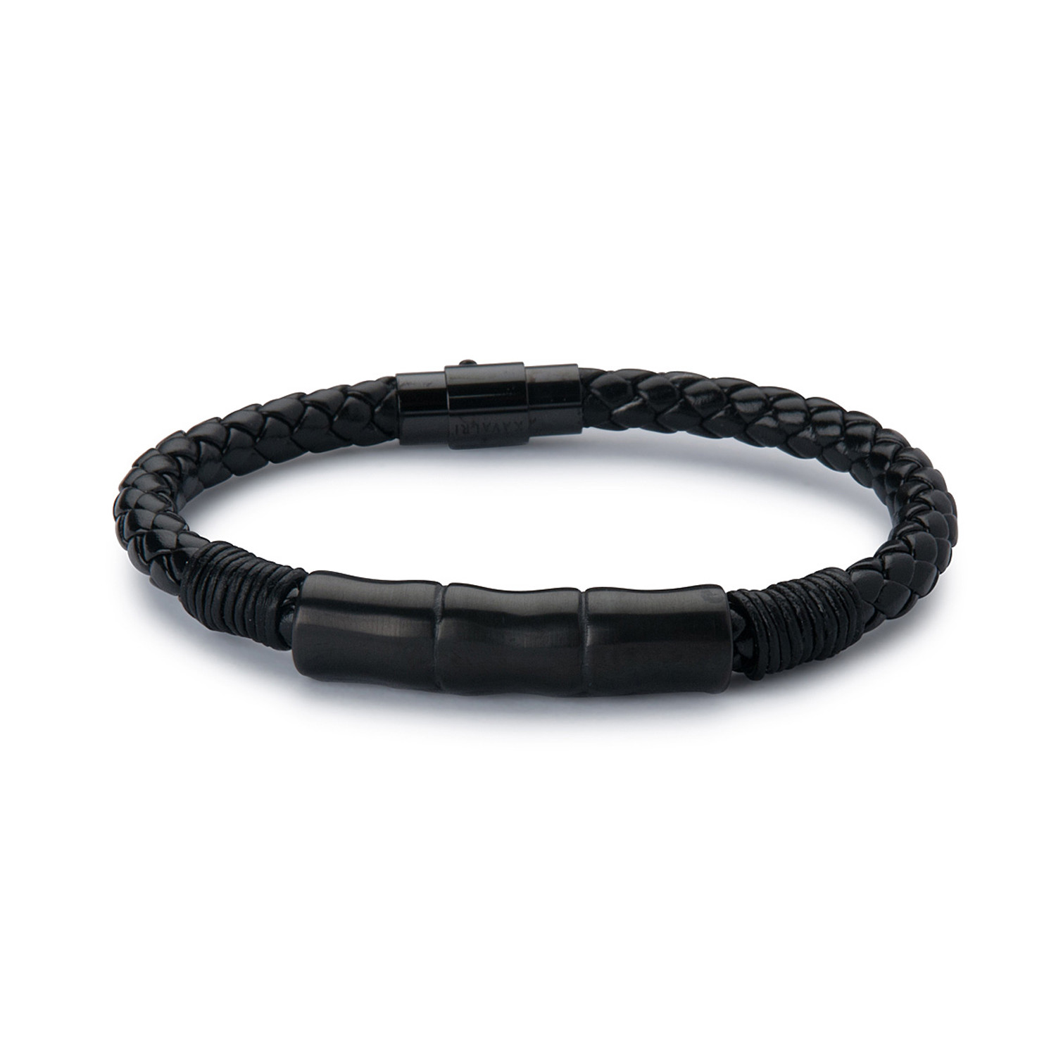 Leather Jawbone Bracelet // Black Steel (20cm) - Kavalri - Touch of Modern