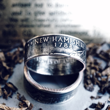 Double Sided State Quarter Ring // New Hampshire (Size 7)