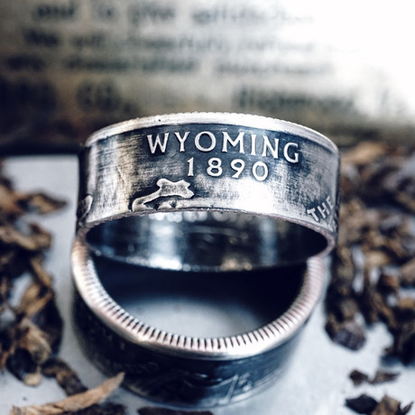 Double Sided State Quarter Ring // Wyoming (Size 7)