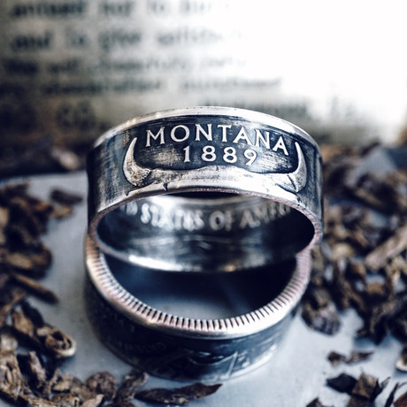 Double Sided State Quarter Ring // Montana (Size 7)