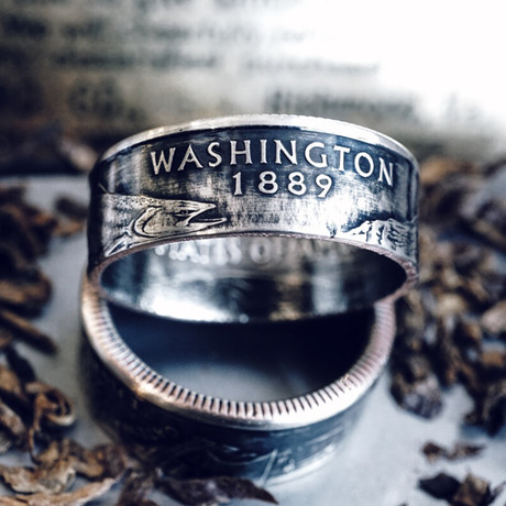 Double Sided State Quarter Ring // Washington (Size 7)