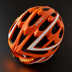 Turn Indicator + Brake Helmet // Orange + White (Medium)