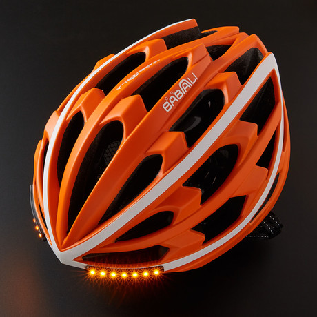 Turn Indicator + Brake Helmet // Orange + White (Medium)