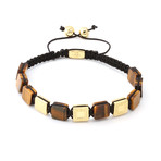 14K Gold Greek Key +  Tiger-Eye // Bracelet