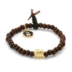 Brown Wood + Gold Buddha // Meditation Bracelet