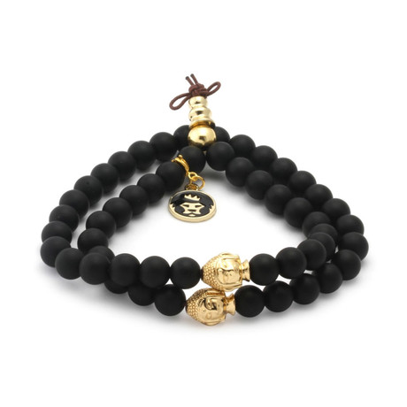 Matte Onyx Buddha // Meditation Wrap Bracelet