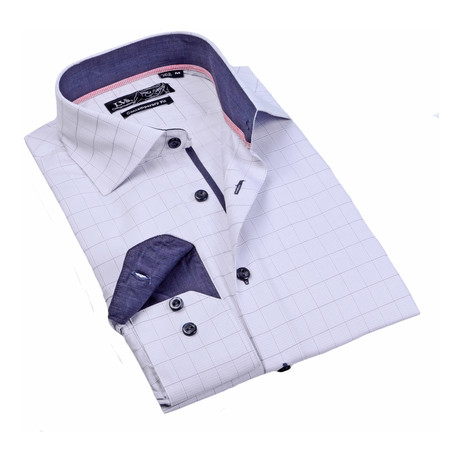 Button-Up Dress Shirt // Grey Micro Check (S)