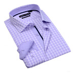 Button-Up Dress Shirt // Lavander Gingham (2XL)