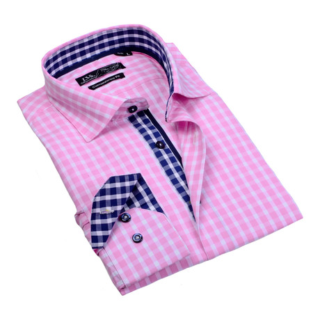 Button-Up Dress Shirt // Pink Gingham (S)