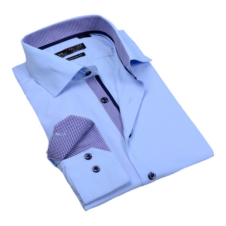 Button-Up Dress Shirt // Light Blue (S)