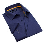 Button-Up Dress Shirt // Charcoal + Blue (3XLB)