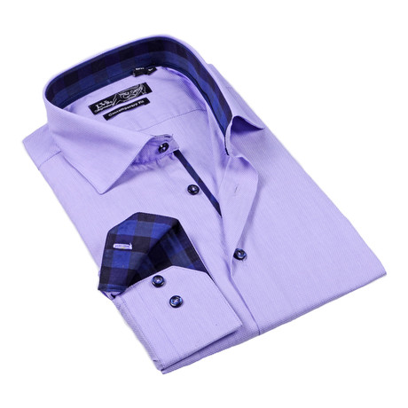 Button-Up Dress Shirt // Lavander Texture (S)