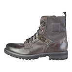 Sebastiano Mixed Texture Lace-Up Boot // Grey (Size: 40 (Euro))