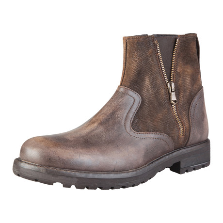 Giuseppe Mixed Texture Boot // Dark Brown (Size: 40 (Euro))