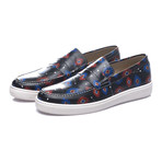 Carlos Penny Loafer Sneaker // Black + Navy + Red (Euro: 45)