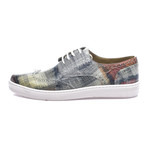 Caster Wingtip Derby Sneaker // Grey + Yellow + Red (Euro: 40)