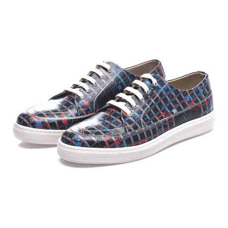 Colby Lace-Up Sneaker // Black + Blue + Red (Euro: 40)