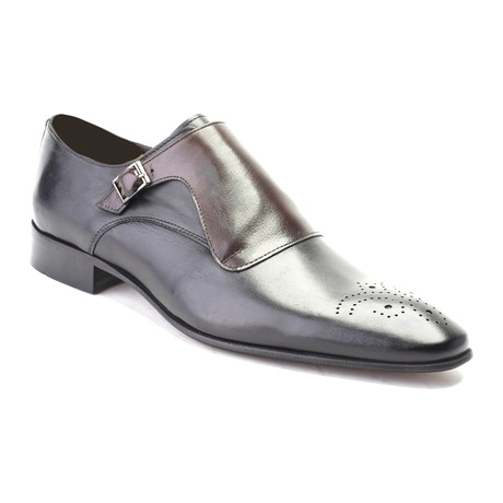 Two-Toned Buckled Dress Shoe // Black + Brown (Euro: 39)