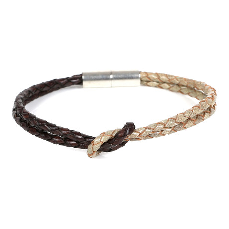 Meric Leather Bracelet // Black + Beige