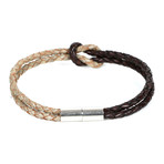Meric Leather Bracelet // Black + Beige