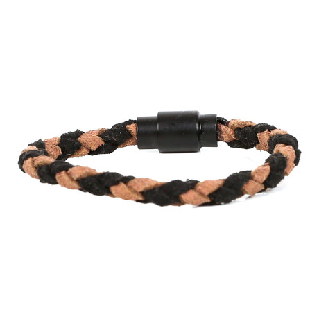 Derin Leather Bracelet // Black + Camel