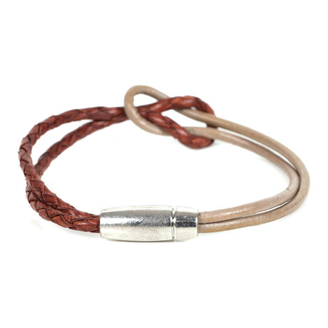 Canan Leather Bracelet // Brown + Beige