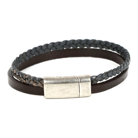Altan Leather Bracelet // Navy