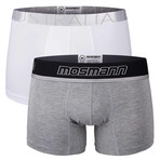 Bamboo Trunk // Heather Grey + White // 2 Pack (S)