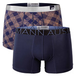 Modal + Bamboo Trunk // Orange Navy Plaid + Royal Blue // 2 Pack (L)