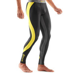 DNAmic Compression Long Tights // Black + Citron (XS)