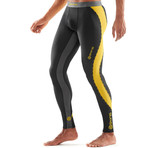 DNAmic Compression Long Tights // Black + Citron (XS)