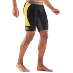 DNAmic Compression 1/2 Tights // Black + Citron (Large)