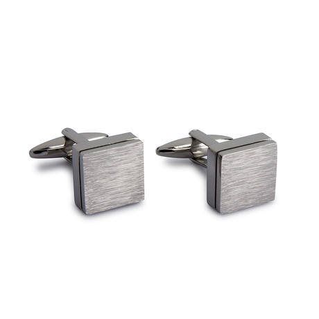 Brushed Boxed Cufflinks // Silver