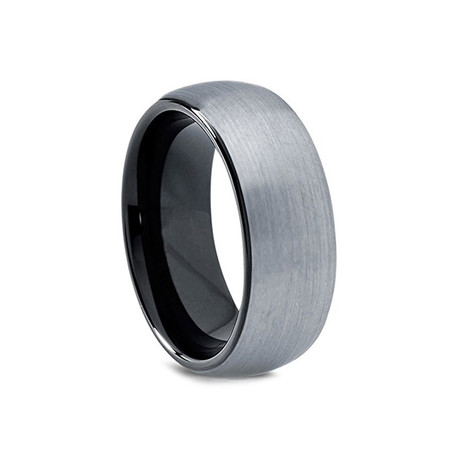Black + Brushed Charcoal Ring (Size 8)