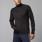 Apex Ii Ribbed Collar Jacket // Black + Stealth Black (Small)