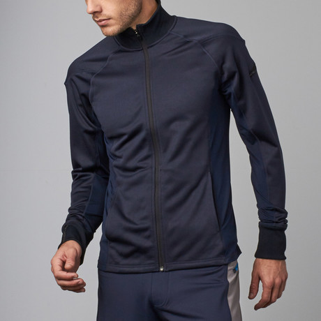 Apex Ii Ribbed Collar Jacket // Navy + Stealth Navy (Small)