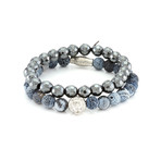 The Macauba Bracelet Set // Gray + Blue